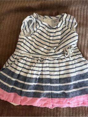 Carter's baby Striped Sleeveless Dress in Navy, White & Pink